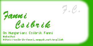 fanni csibrik business card